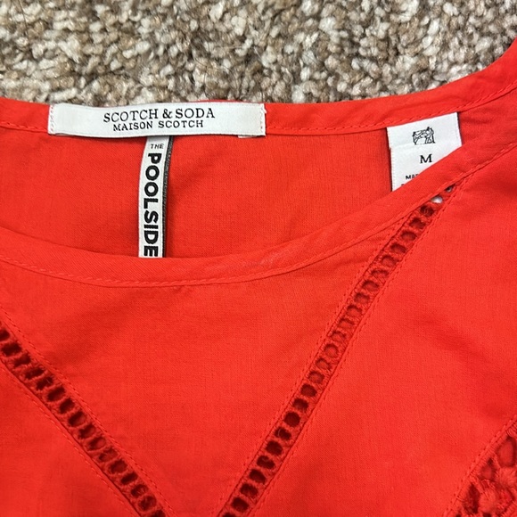 Scotch and Soda size M red lace top - Picture 2 of 4